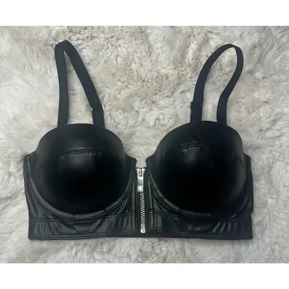 RARE🔥 Honey Birdette FONDA🖤 Black Faux Bra 32DD
